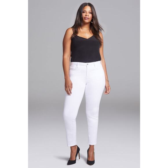 NYDJ Jeans Women's Plus Size 26S White Slim Straight Ankle Curves 360 New - Picture 1 of 6